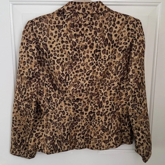 Vintage 90s Lena Gabrielle Cheetah Animal Print Women's Blazer - Size 6 - Picture 6 of 13